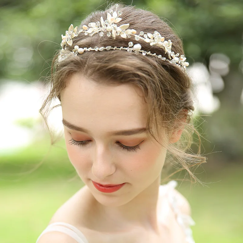 

Floralbride Alloy Rhinestones Crystal Freshwater Pearls Wedding Headband Bridal Hair Vine Hair Accessories Women Jewelry