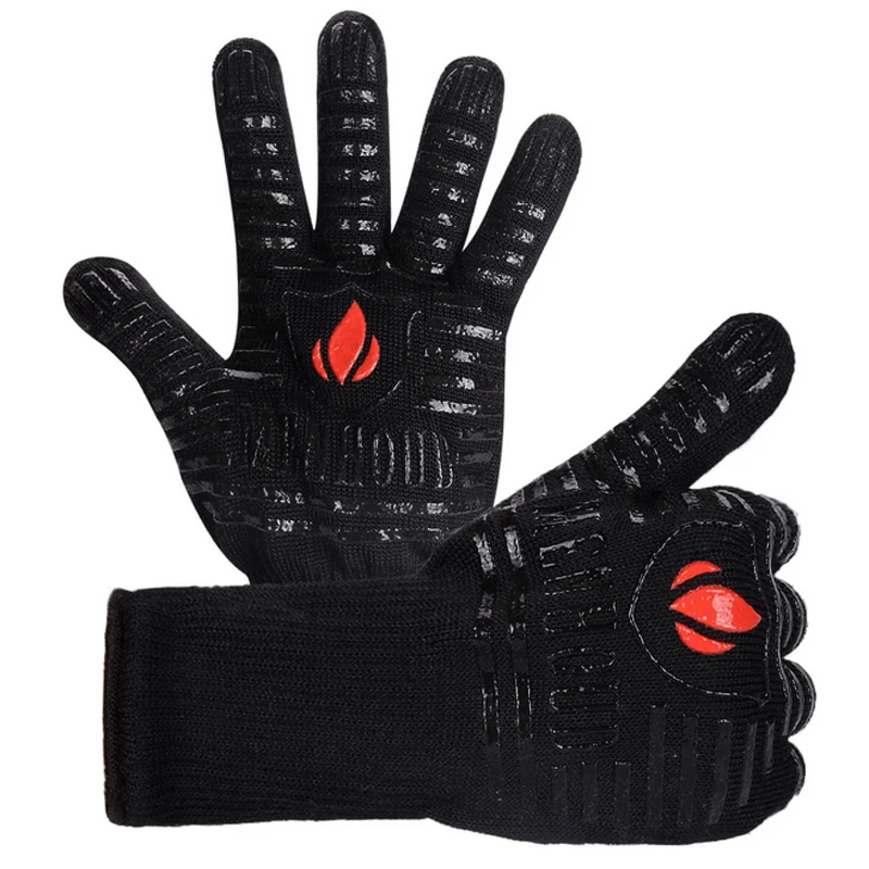 

New 1 Pair Refractory Gloves Barbecue Gloves 500 Centigrade Heat Resistance BBQ Oven Cooking