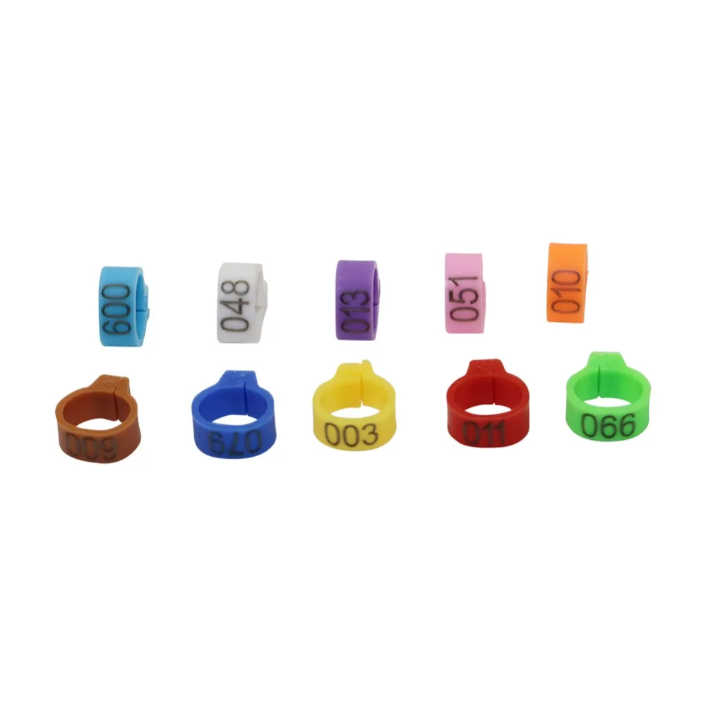 1000 Pcs Bird Pigeon Foot Ring 10 Colors No.001~100 Inner Diameter 8mm Light Weight Freedom Of Action Poultry Ring Bird Carry