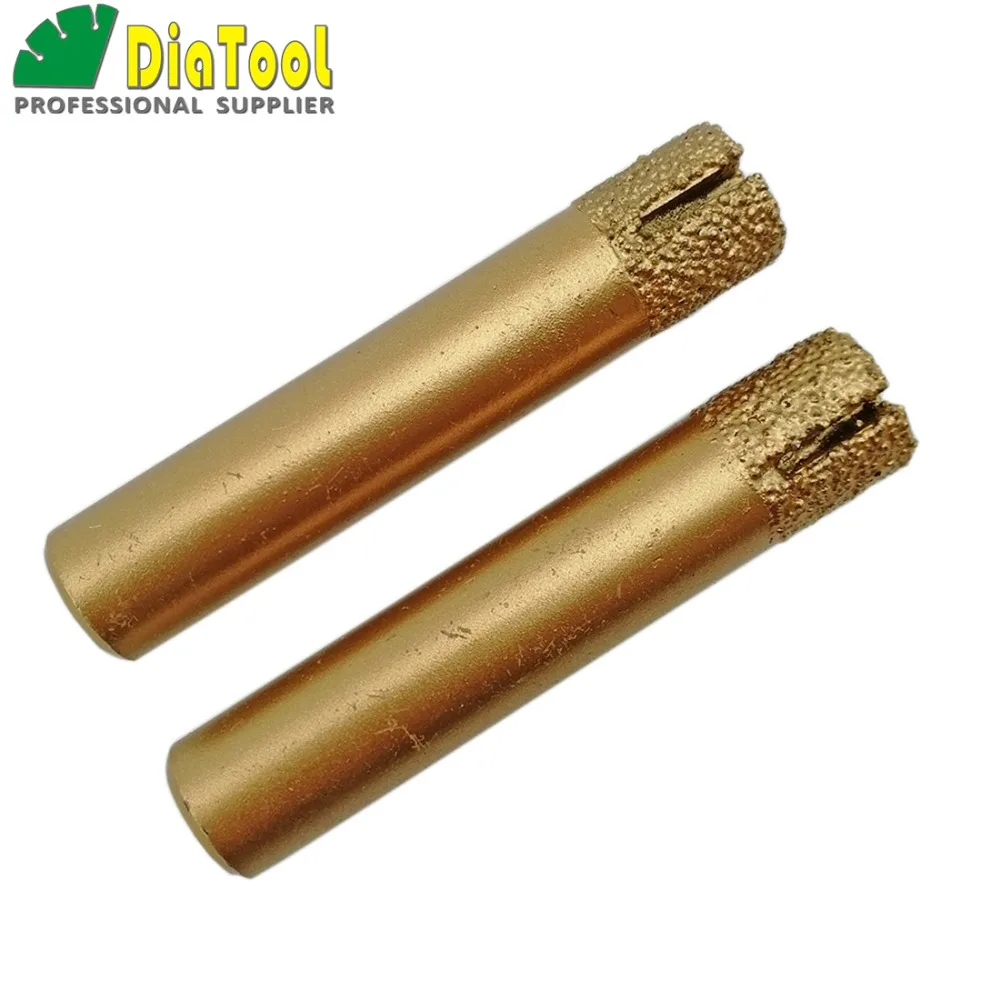 

DIATOOL 2PCS Slotted CNC Engraving Bits For Stone(12/12mm) Flat-end, Striaght Diamond Burrs, Vacuum Brazed Diamond Carving Bits