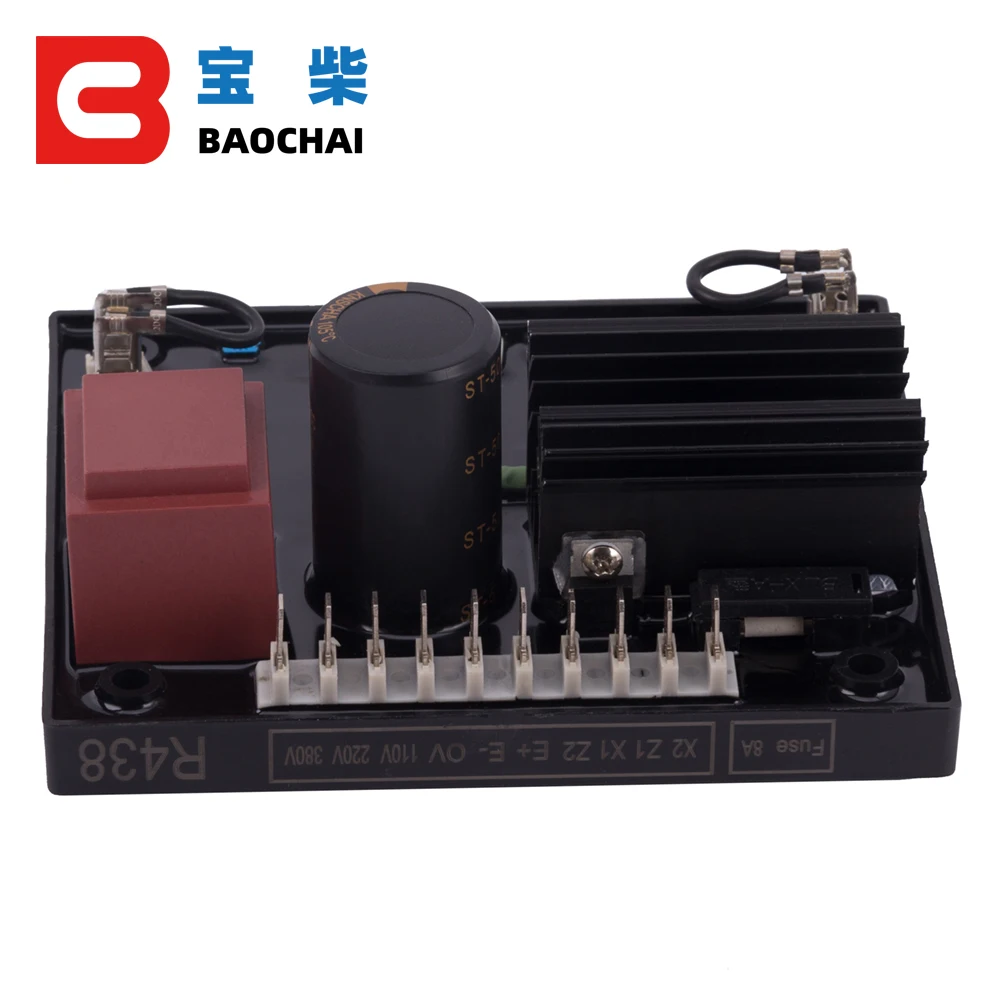 Imagem -03 - Avr R438 Controlador de Tensão Automático Regulador Estabilizador Fase Ajustável Controlador Atual para Gerador Diesel Novo