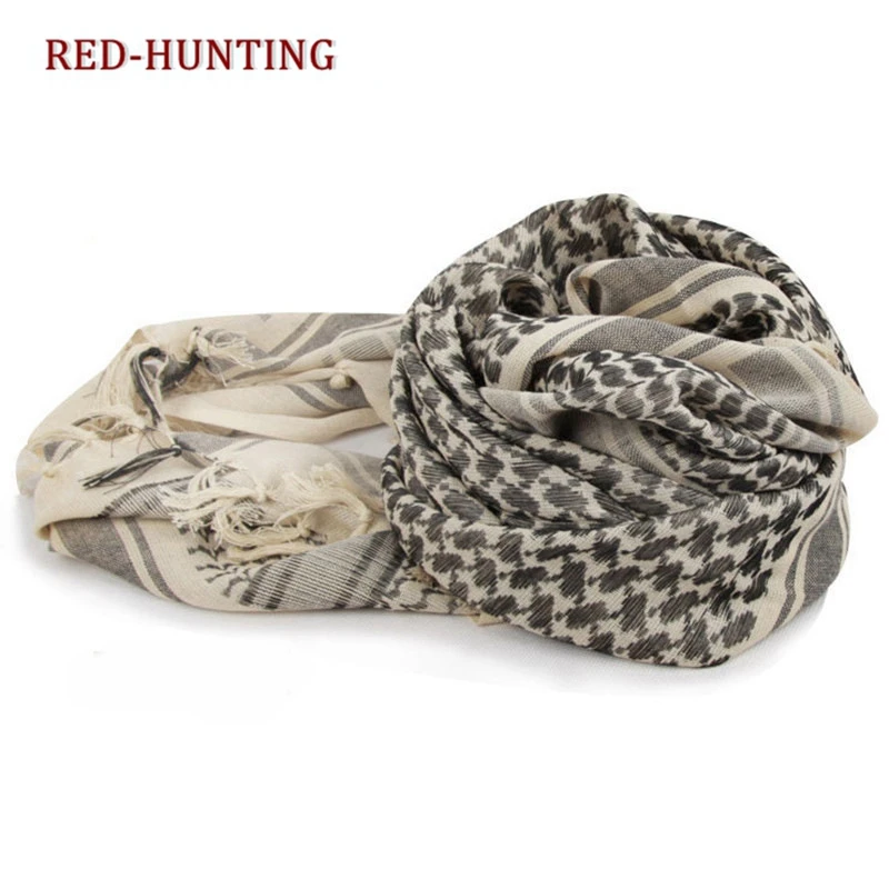 100% Cotton Military Shemagh Tactical Desert Arab Scarf 110*110cm Unisex Winter Keffiyeh Windproof Thick Muslim Scarves