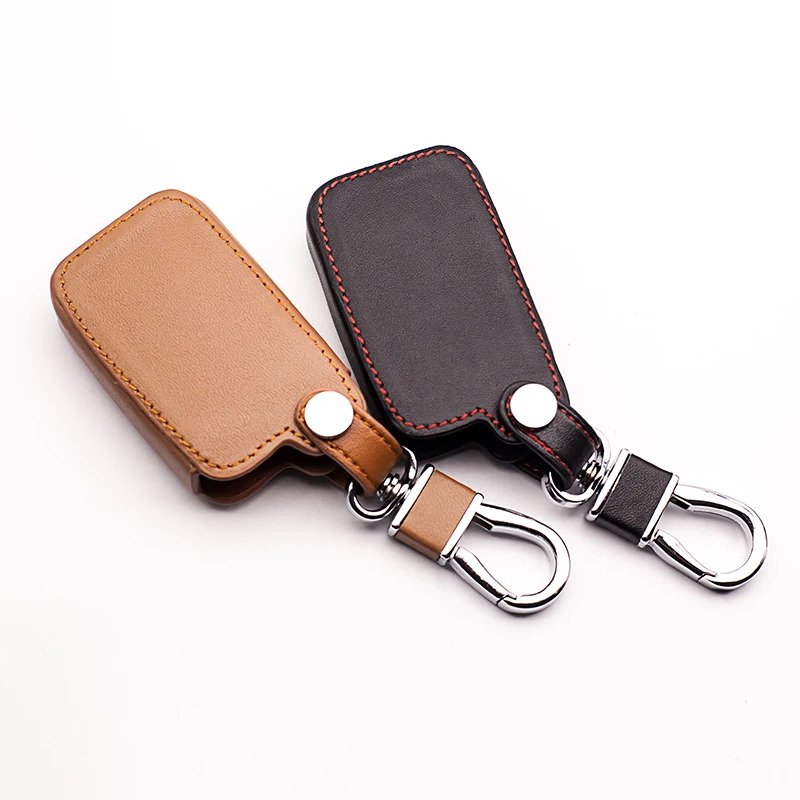 Fob Key Leather Car Key Holder Case Cover for TOYOTA Camry Highlander Crown Prado Land Cruiser Hilux Prius car key cover shell