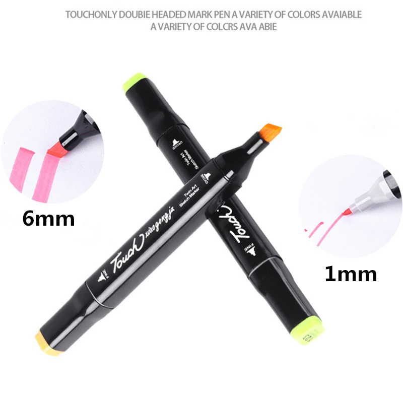 30/40/60/80 Colors 1/6mm Dual Tip Fast Dry Permanent CD Fabric Painting Marker Pen Artist Anime Drawing School Office Stationery