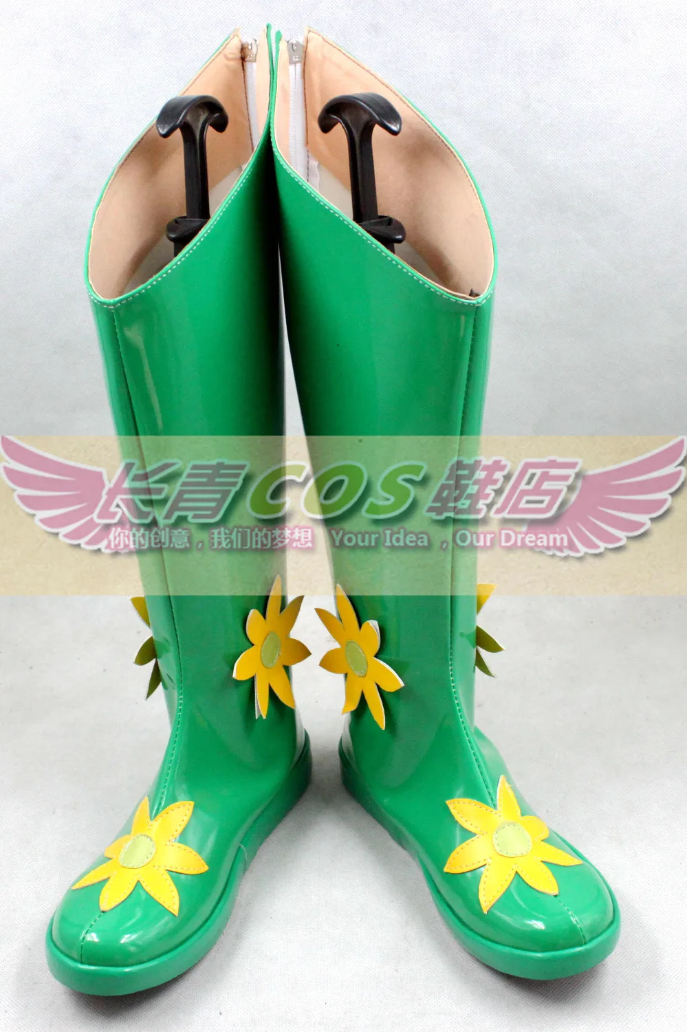 

Digimon Lilimon Green Long Cosplay Shoes Boots C006