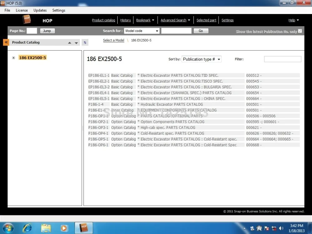 

Hitachi HOP 2013 Parts Catalogue