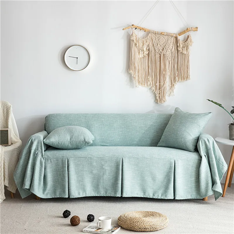 2019 new cotton blending sofa towels covers solid non skip couch cover slipcovers anti-dirty furniture protectors home textile