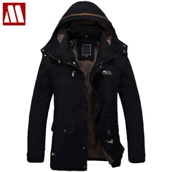 Giacca foderata in pelliccia da uomo spessa lunga calda invernale Fit cappotto con cappuccio cappotto uomo giacche invernali cappotti in cotone da uomo capispalla taglia Asia