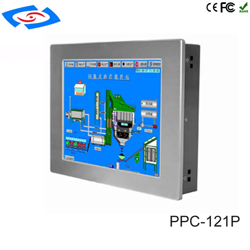 โรงงาน Store ต่ำราคา 12.1 "Touch Screen Fanless Industrial Panel PC/XP/Win7/Win8/Win10 /Linux รองรับ WiFi/3G/LTE