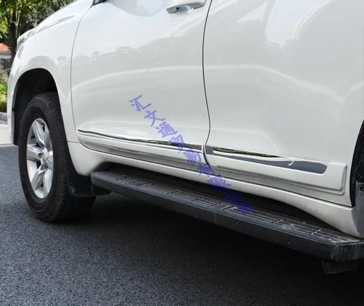 For TOYOTA Land Cruiser Prado J150 2010-2021 Decorate Accessories ABS Chrome Pearl white Side Door Line Garnish Body Trim