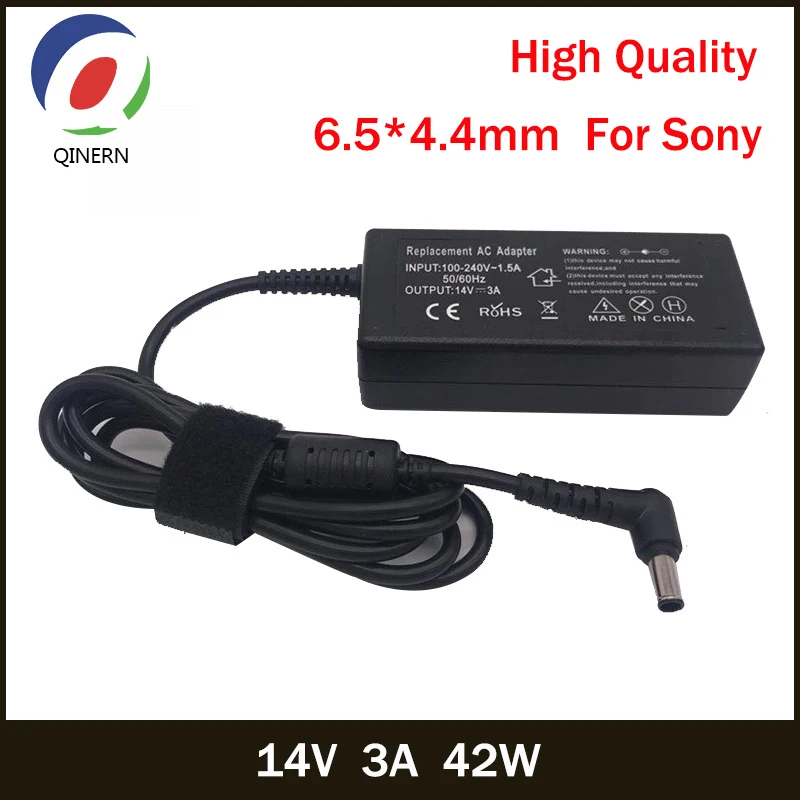 

QINERN 14V 3A 42W 6.5*4.4mm Charger AC Notebook Charger For Sony SVS15118EC SVS13118EC SVE14A18EC Universal Charger For Laptop