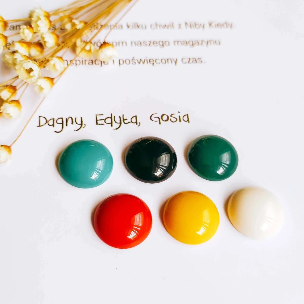 

Resin Plastic Flat Back Cabochon Round Pendant Earring Accessories Jewelry Component Diy Handmade Material 10pcs