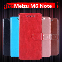 Flip Phone Case For Meizu M6 Note Leather Wallet Case Pouch Skin KickStand Design Card Holder Back Cover Meilan Note 6 5.5\