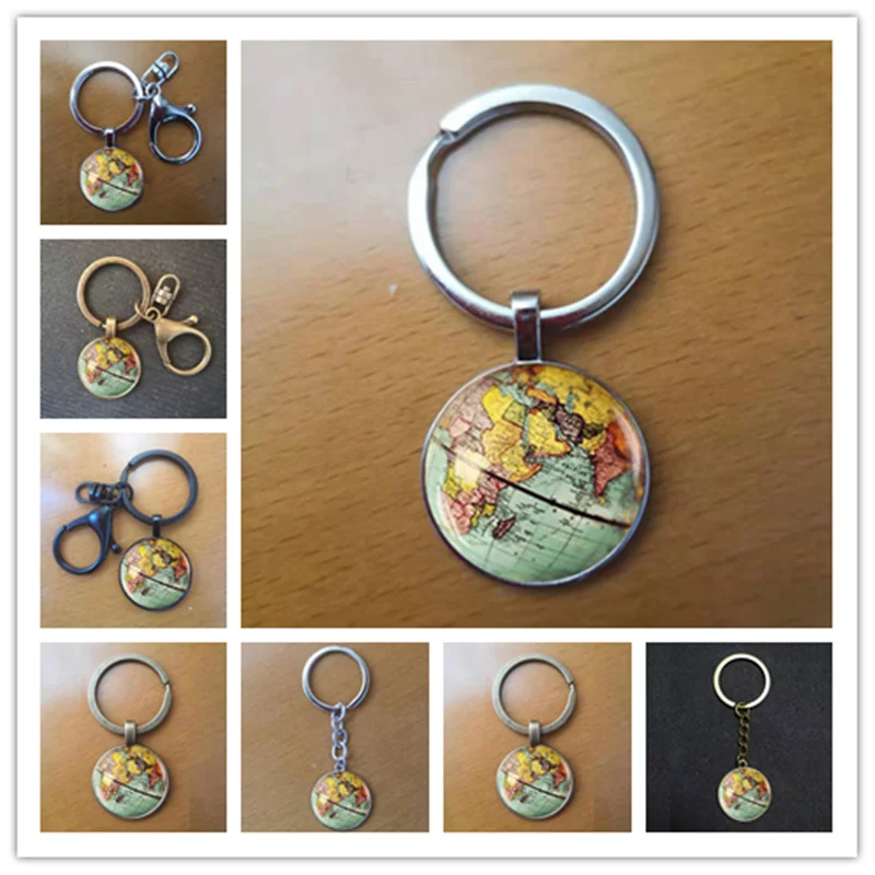 New Arrival DIY Global Dome Keychain New York Map Handmade Keychain