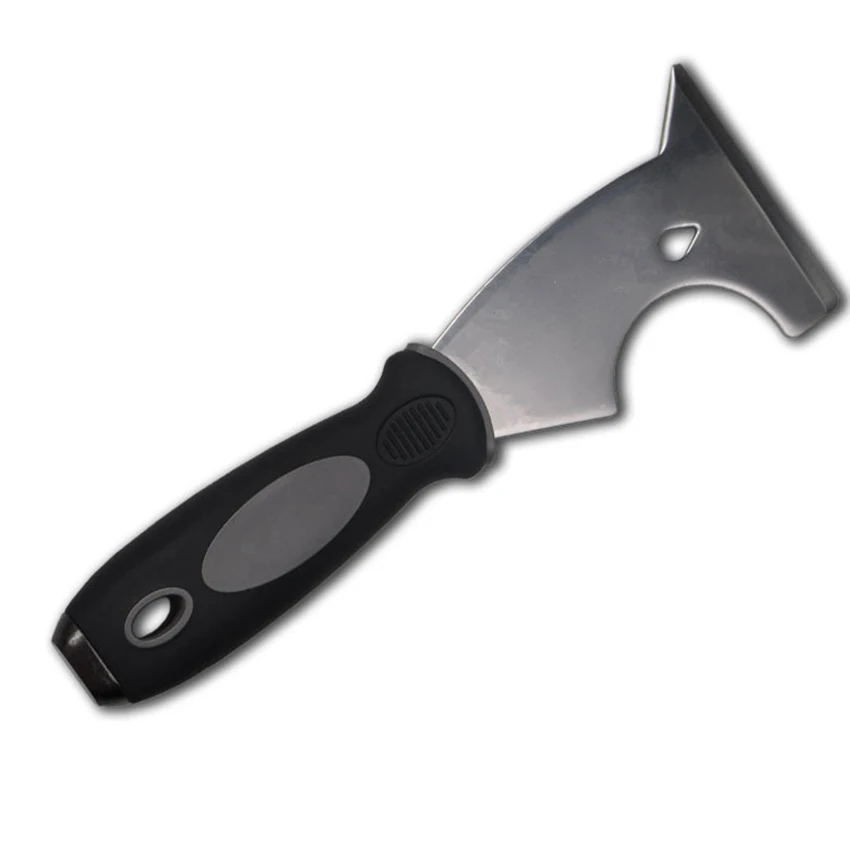 Cuchillo de masilla de acero inoxidable 7 en 1, mango de plástico, pala raspadora multifunción, herramienta de construcción de pintura de enyesado de pared