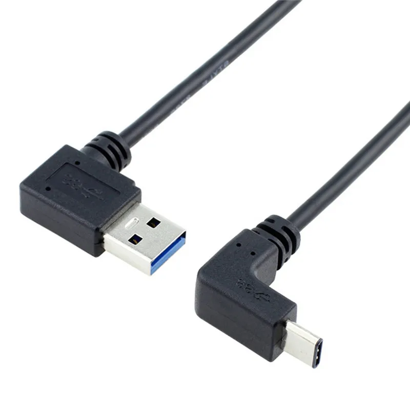 90 Degree UP & Down angled USB3.1 Type-c male to USB3.0 Male 90 degree angled cable 1m for mobile phone tablet