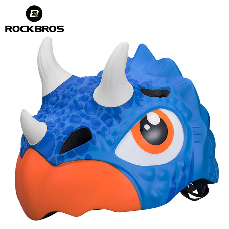 ROCKBROS Cycling Bike Bicycle Cartoon Sports Child Helmets Safety Kids Toddler Helmet Pulley Dinosaur Boys Grils Bike Helmets