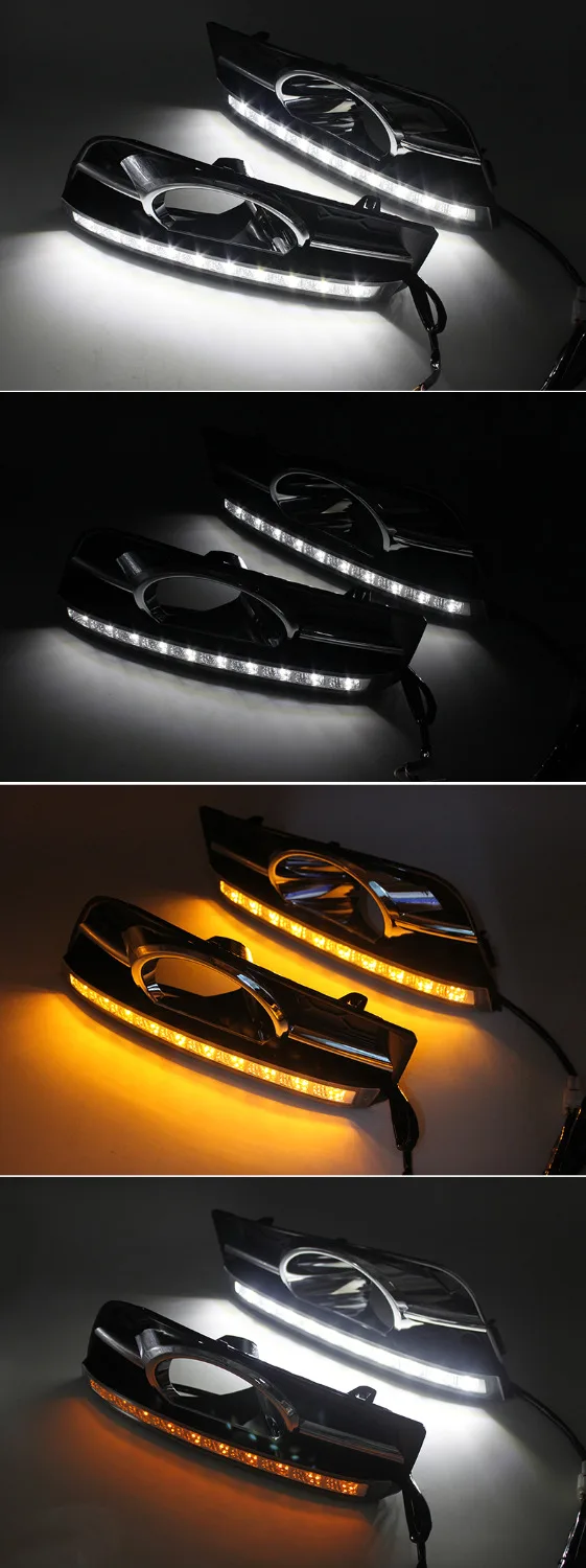 SUNKIA Waterproof LED Daytime Running Light DRL For Chevrolet Cruze (2009-2012) DRL Fog Lamp with Turn Signal Dimmed Light