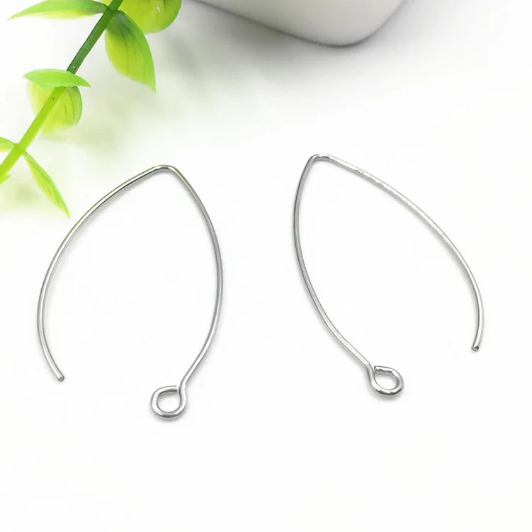 20pcs 40mm 316L Stainless Steel Metal Ear Hook Anti-allergy Large Earrings Hook DIY Jewelry Findings Accessories Discount