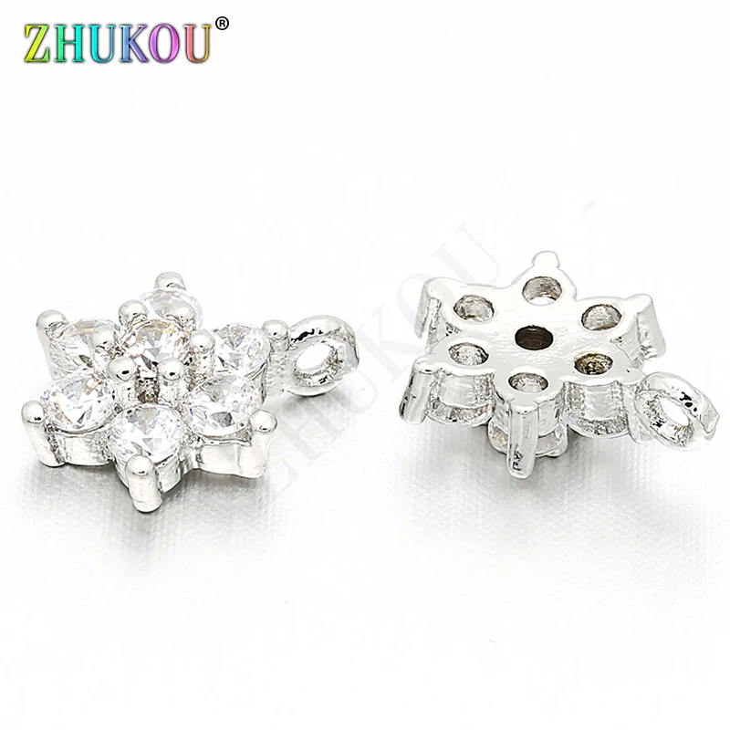 7*9mm Micro Pave Zircon Charms Pendants DIY Women Necklace Pendant Jewelry Accessory Findings, Hole: 0.5mm, Model: VD23