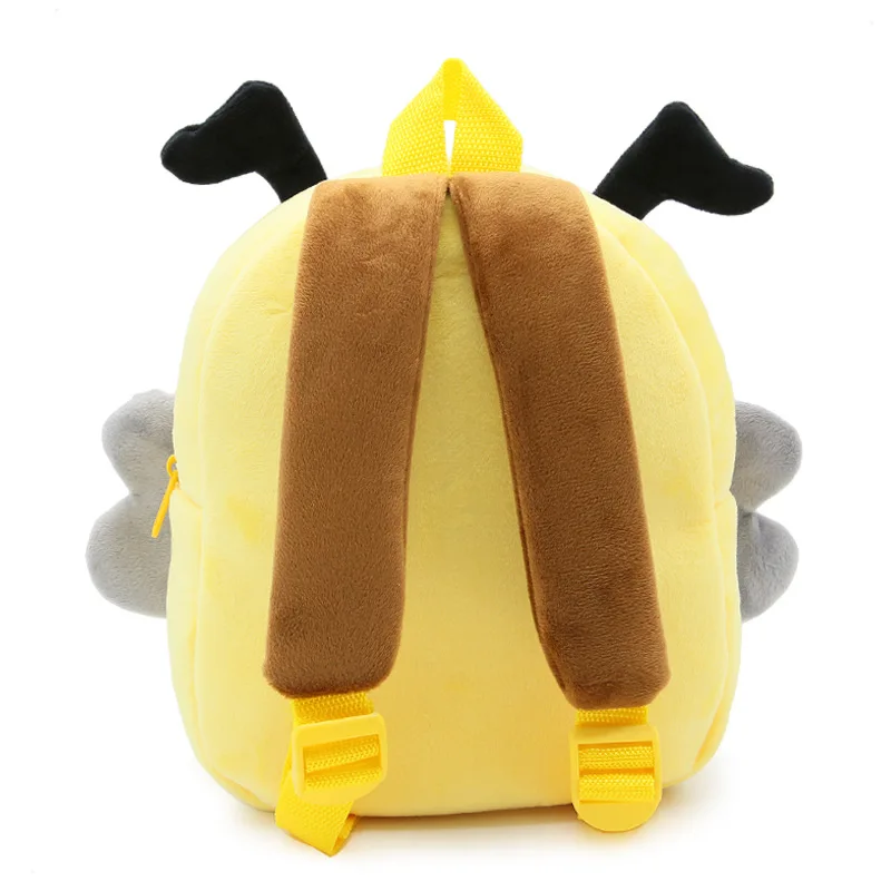 Baby lovely cartoon school bag kids yellow bee design plush backpack boys and girls animal mini cute schoolbag gift