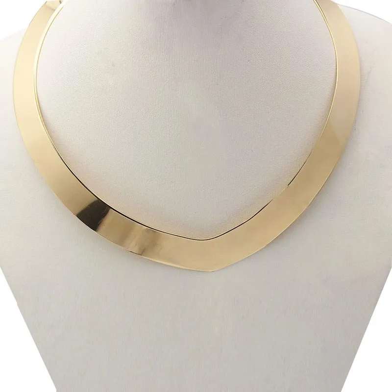 Collar Choker Necklace Neck Jewelry For Women Fashion 316L Stainless Steel Simple Personality Gold Torques Necklace