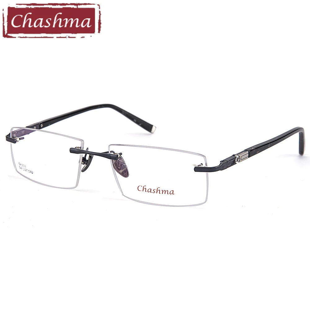 

Chashma Titanium Eyeglasses Rimless Ultra Light Myopia Optical Frame Prescription Glasses Frames for Men