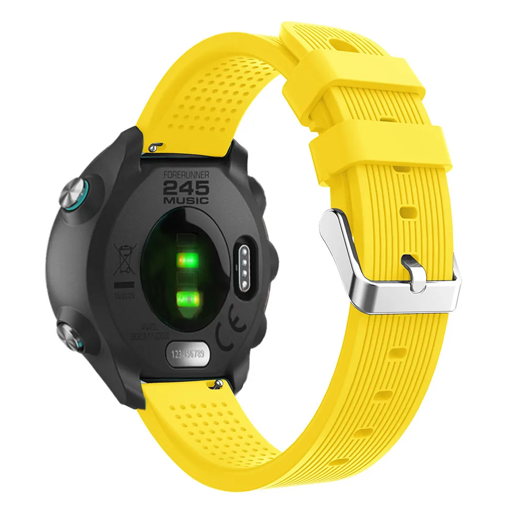 استبدال معصمه ل Garmin Forerunnner 245 حزام (استيك) ساعة شريط للرسغ ل Garmin Forerunner 645/245/245 متر سوار ساعة ذكية