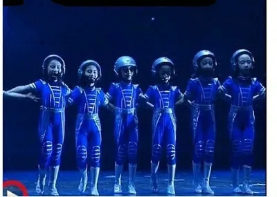 Xiao Dutch style I also want to fly dance costumes children's dance performance clothing blue robotic spacesuit