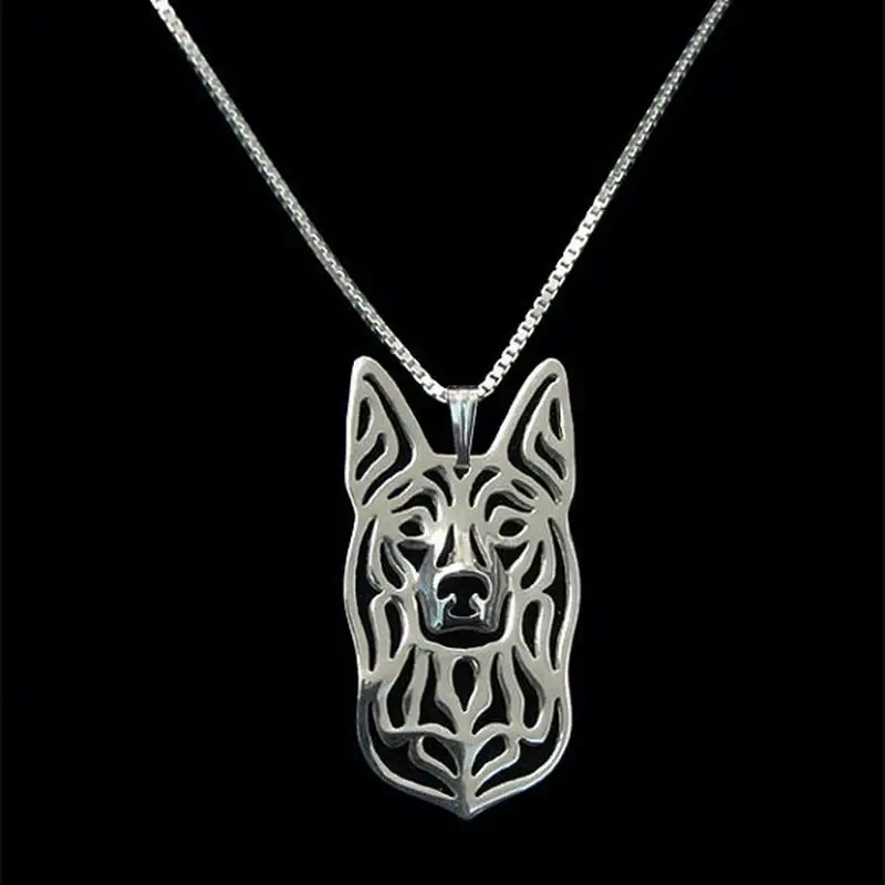 Fashion Alloy Dog Shaped Necklaces Women's Australian Kelpie Pendant Necklaces For Retail