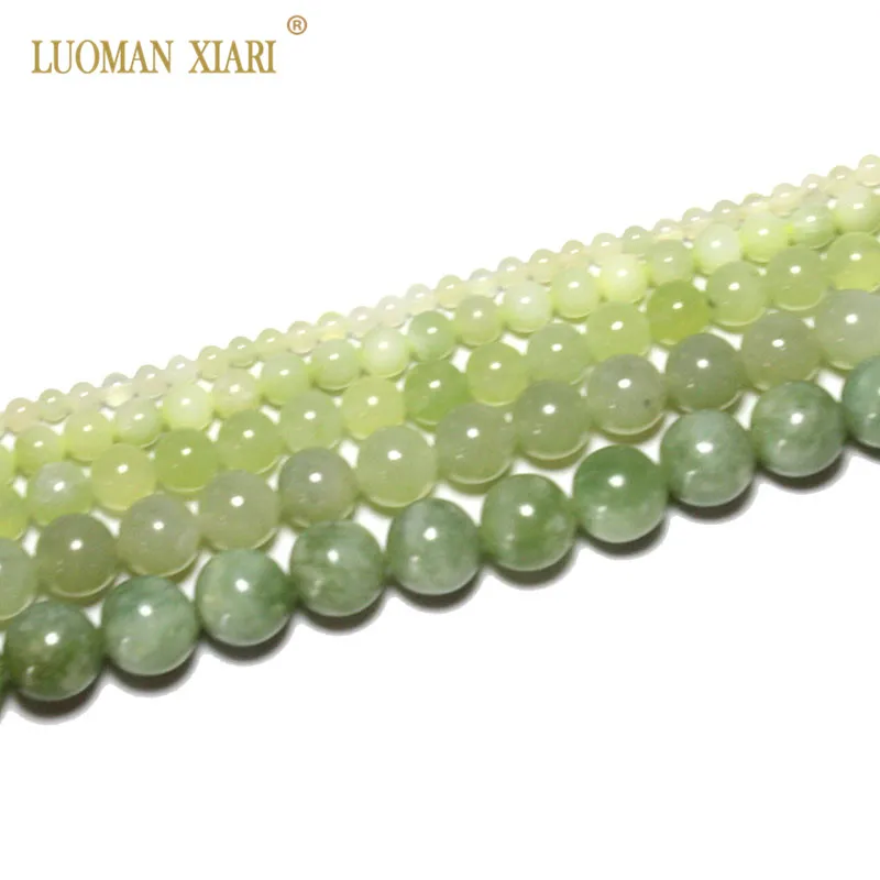 Wholesale Natural Round New Jades Green Loose Stone Beads For Jewelry Making DIY Bracelet Necklace 4/6/8/10/12 mm Strand 15\'\'
