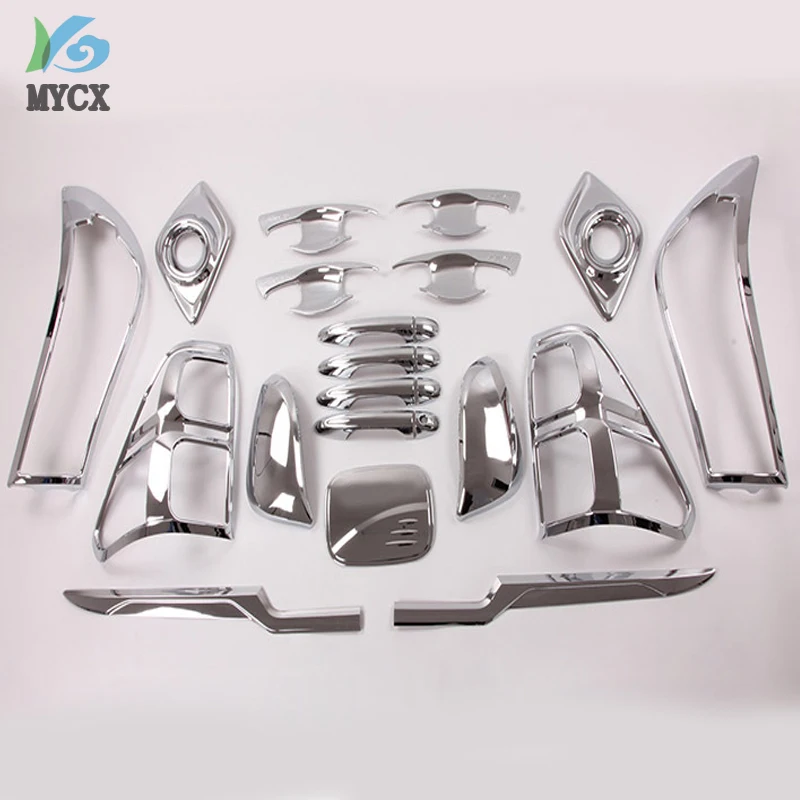 2017 2016 For Toyota Hilux Chrome Kit Chrome Accessories For Toyota Hilux Revo 2015 2016+ Hilux Deluxe Versions Car part  23pcs