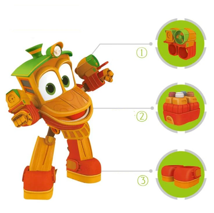 NEW 4pcs/lot Robot Trains figures Transformation robot Kay Train Deformation Train Car Action Figure Toys for children