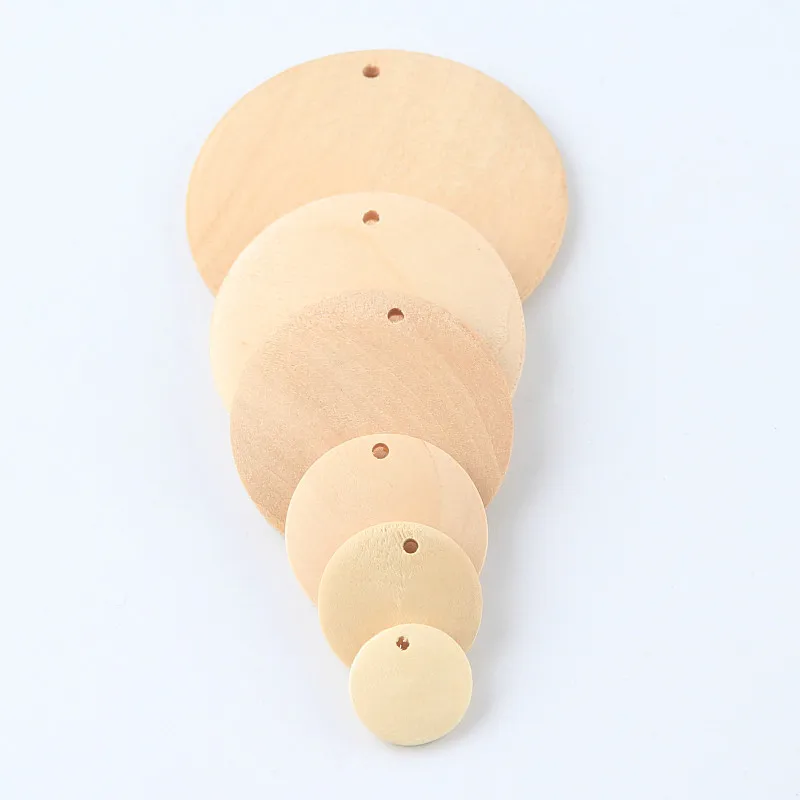 Nature Wood Beads Charm Pendants Unfinished Wooden Round Beaded For Fashion Jewelry Making DIY Earrings Accessories Ssupplier