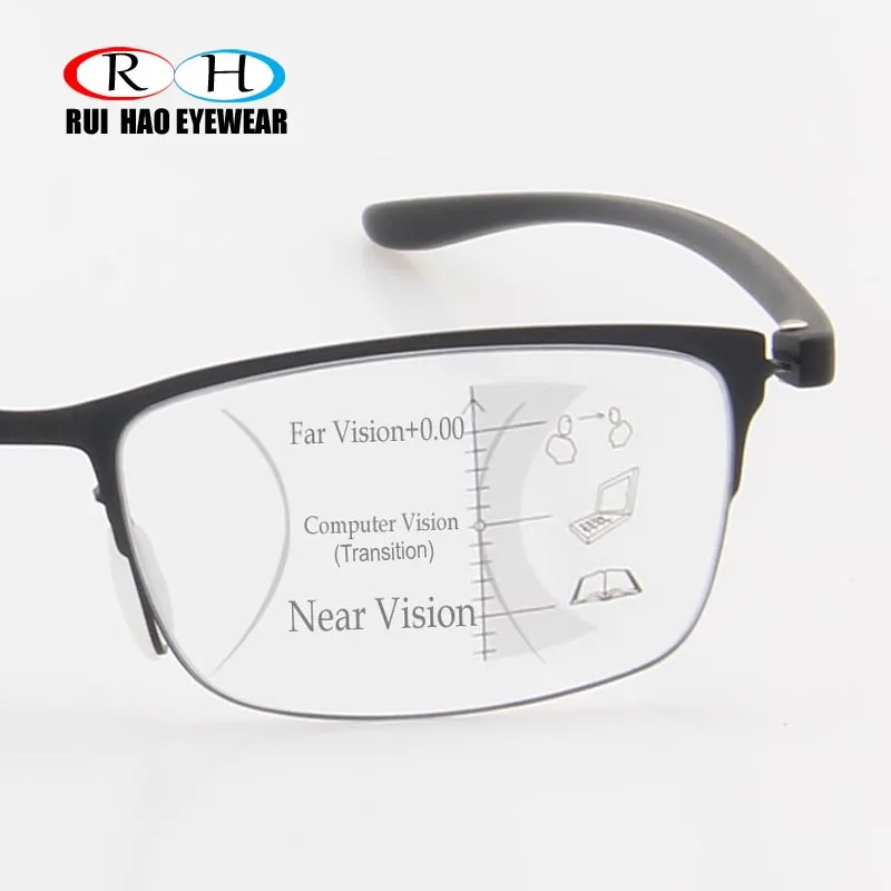 Fashion Progressive Glasses Anti Blue Ray Multifocal Reading Eyeglasses Presbyopic Spectacles Unisex Design Glasses Frame