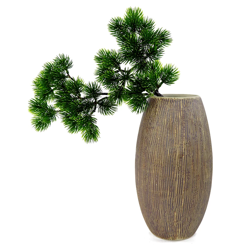 Artificial Pine Branch Simulation Green Leaf, Desktop Bonsai Decoration, Plant, Wedding Party, Bar, Vase Decor, 40cm, 1Pc