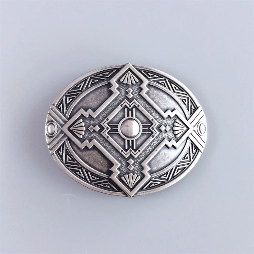 

New Vintage Silver Plated Cross Knot Southwest Enamel Oval Belt Buckle Gurtelschnalle Boucle de ceinture