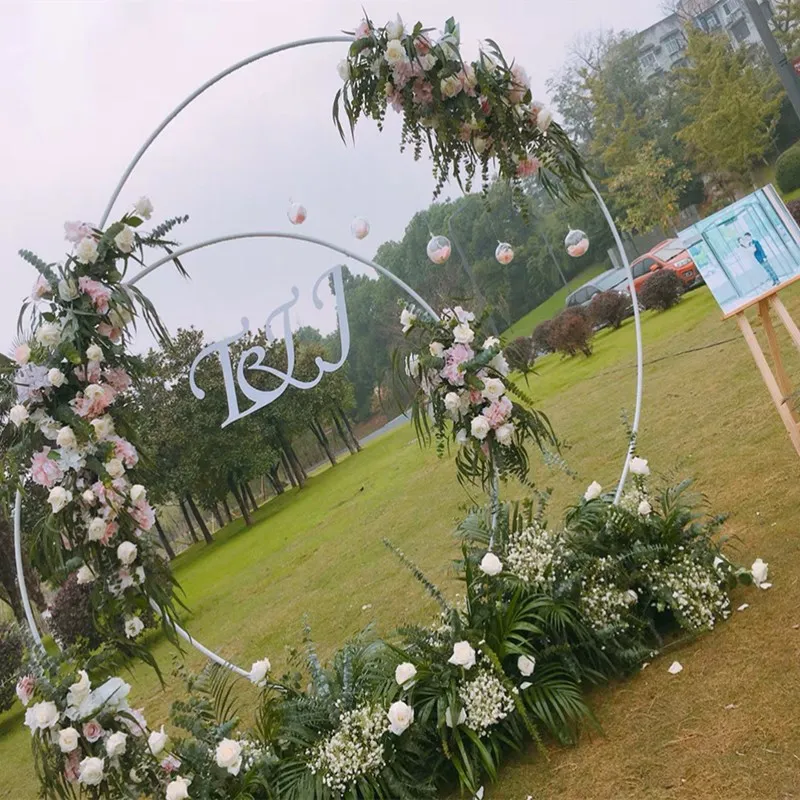 Customize DIY Wedding Backdrop Decor Iron Ring Arch Background Shelf Frame For Outdoor Indoor Centerpieces Decoration Props