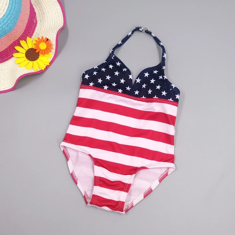 

Chumhey 12M Baby Girls Swimwear Infant One Pieces Strips Dot Print Swimming Suit Baby Clothing american flag Babe Swimsuit