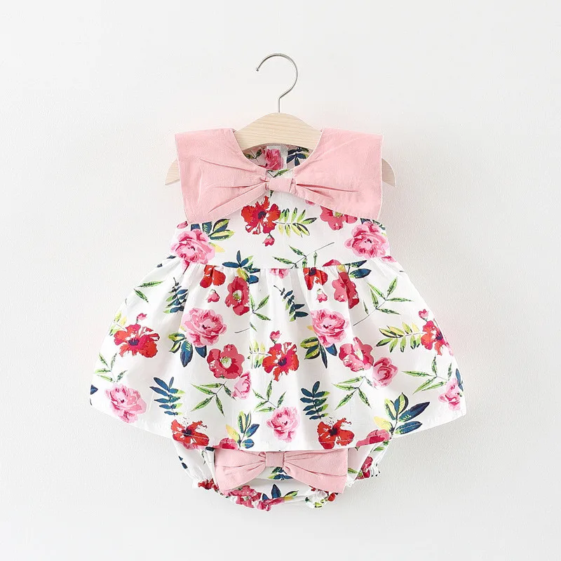 Lawadka 9-24M Summer Baby Girl Clothing Sets Two Piece Sets Short Pants +Floral Dress Cute Soft Bow Toddler Baby Clothes 2022