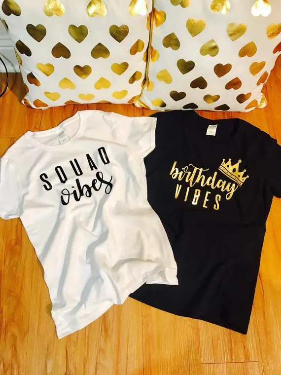 

Sugarbaby Birthday shirt Women T shirt Birthday Squad Shirt Squad Goals Birthday T shirt Set Short Sleeve Fashion Tops Drop ship