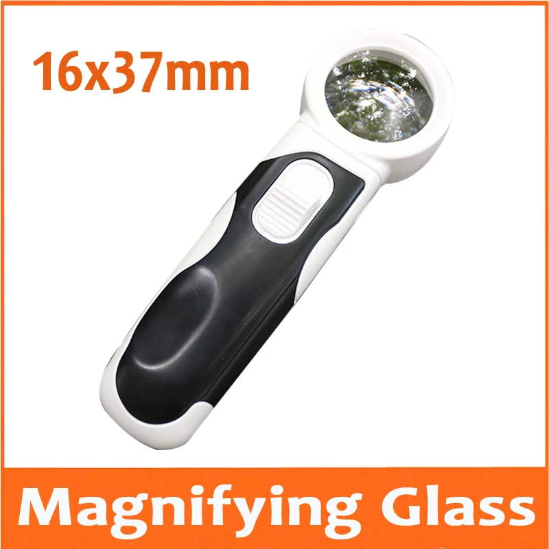 16X 37mm Double Lenses Detachable Type Magnifier with 2 LED Lamps Reading Glass Handhold Magnifier Gift Loupe Reading Glass