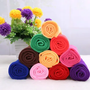 drop ship Cheap 10pcs/set Soft thin  Microfiber Towel 30X70cm Solid Absorbent Towel Dry Hair Towel Wash Towel Cleaning Car terry