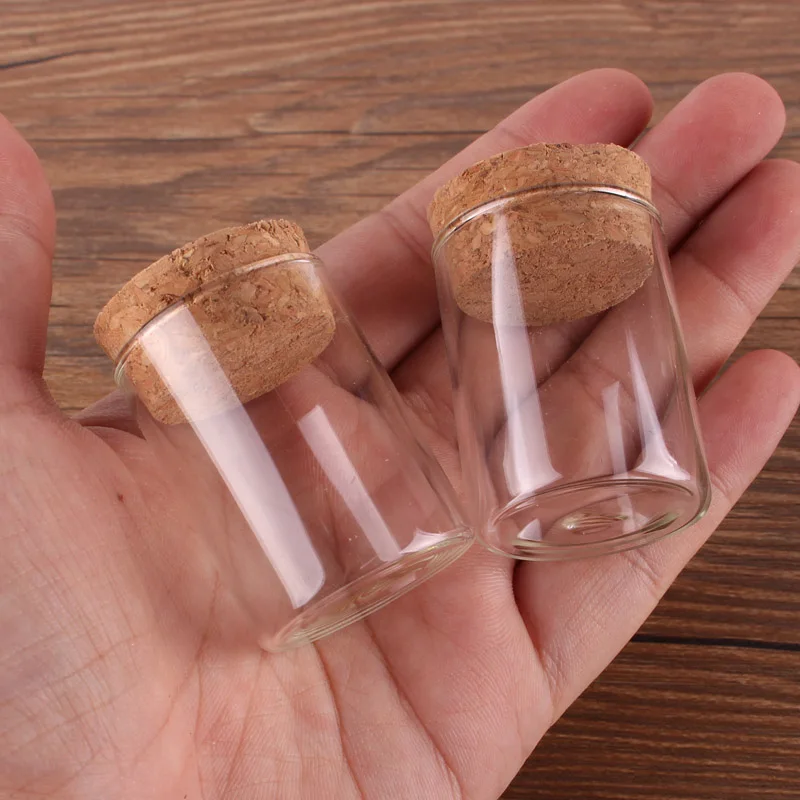 Dia 30mm: 15ml 25ml 30ml 35ml 40ml 50ml 60mlTransparent Glass Test Tube Vials Terrarium with Cork Stopper Glass Container 24pcs