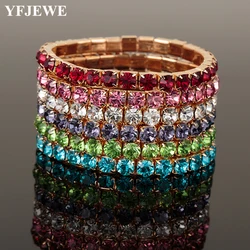 YFJEWE 1 PCS Full Paved Muticolor Rhinestones Bracelet For Women Miami Pulseiras Boho Jewelry Friendship Bangle B037