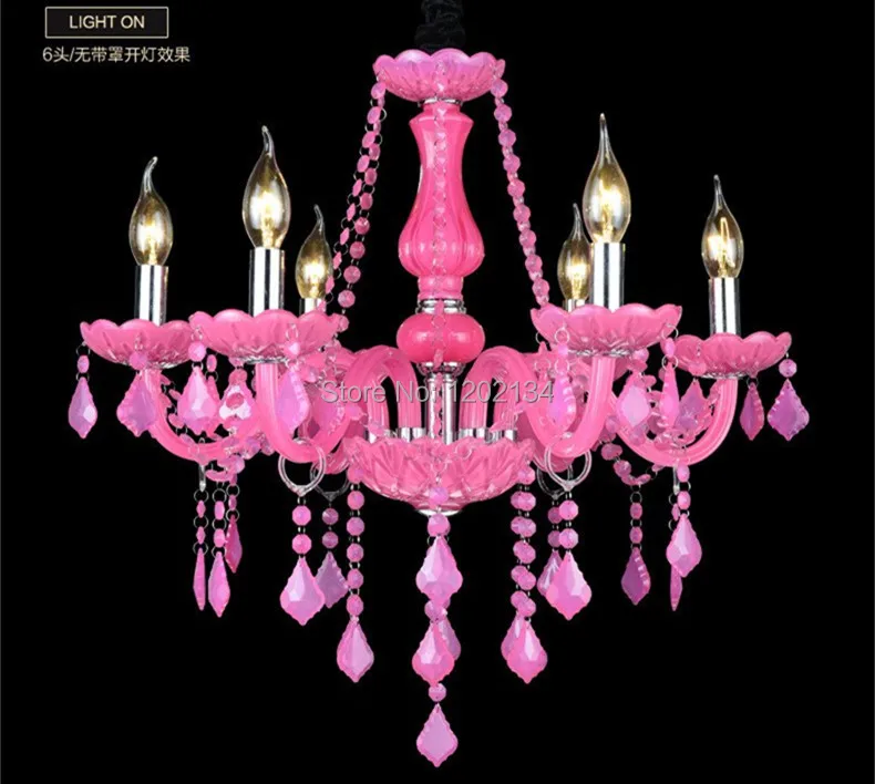 Lustre de cristal, 6 braços, europeu, amarelo/roxo/rosa/verde, luz, sala de jantar, e14, lâmpada de vela, iluminação, lustre de sala