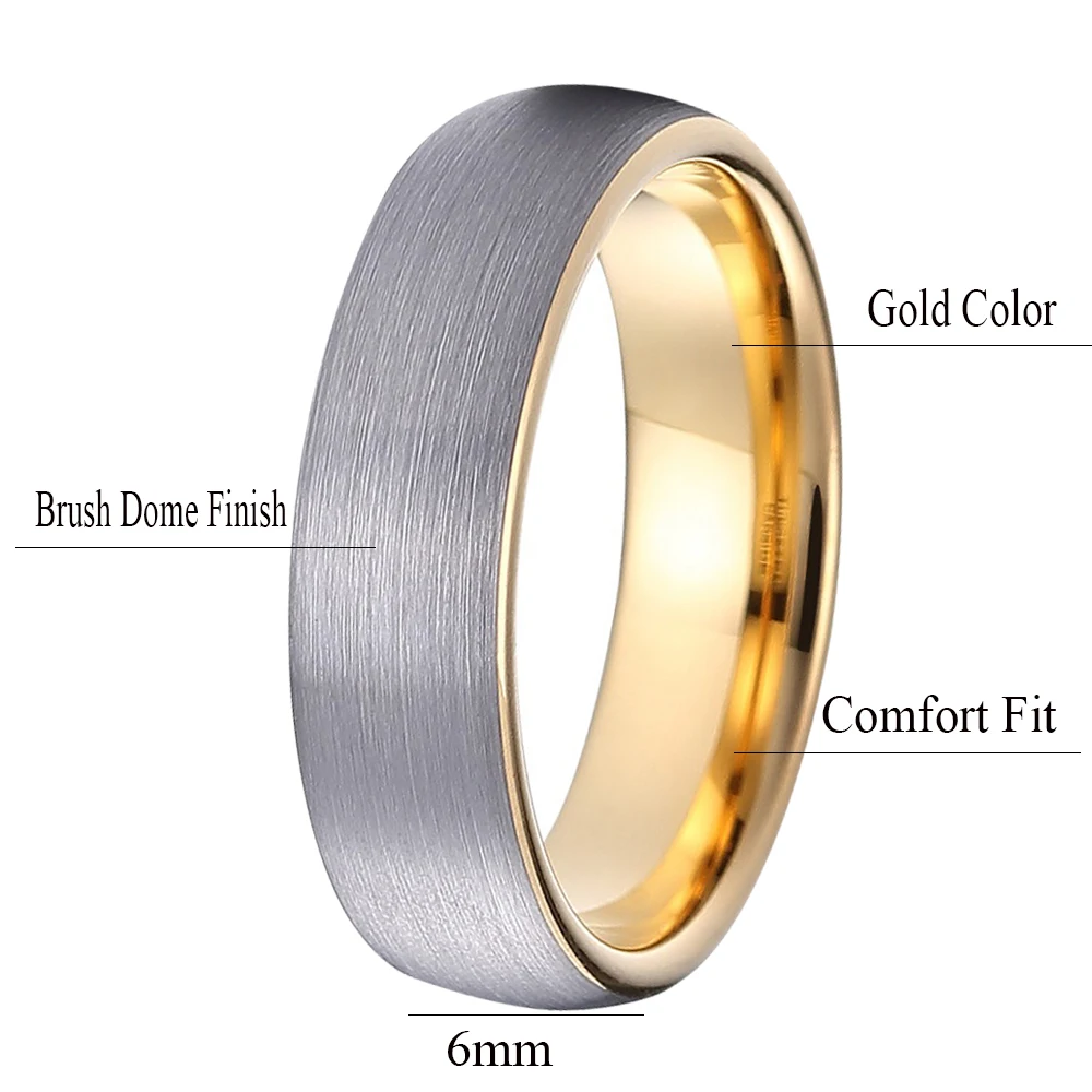 Tungsten Carbide Rings for Men Women Wedding Bands 5mm for Female with CZ Stone 6mm for Male Comfort Fit