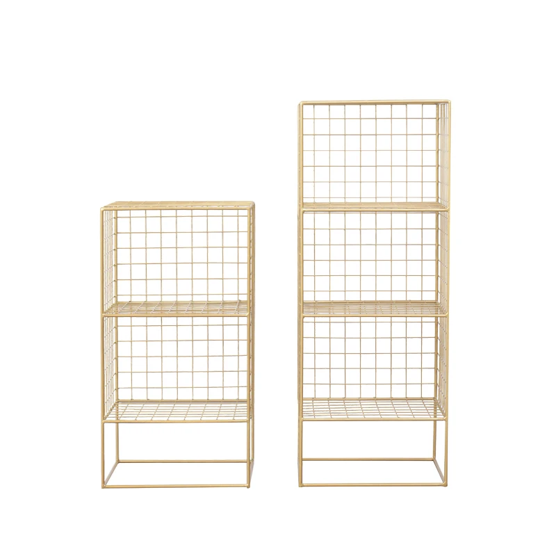 Nordic Minimalist Metal Gold Shelf,Living Room Decoration Wrought Iron Corner Storage Rack