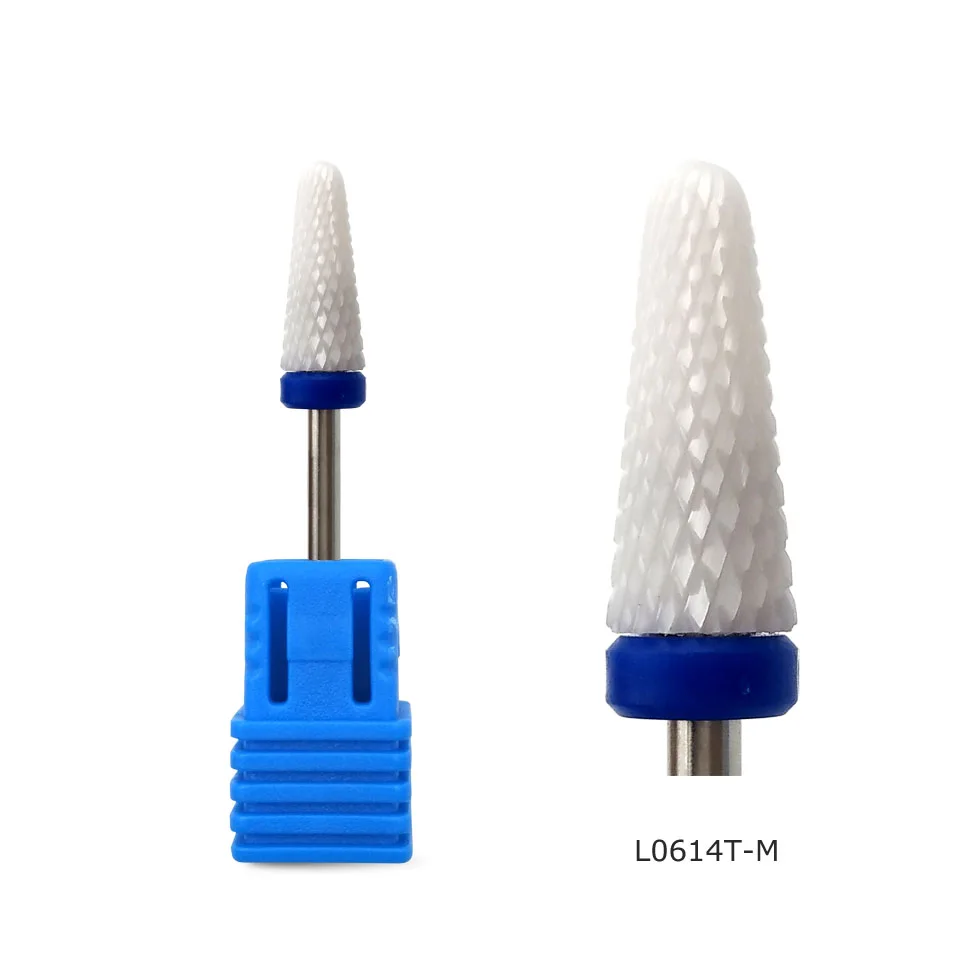 HYTOOS Bianco di Ceramica Cono Punte di Trivello del Chiodo 3/32 "Manicure Punte di Ceramica Rotary Burr Drill Accessori Fresa Unghie, Prodotti E Attrezzi