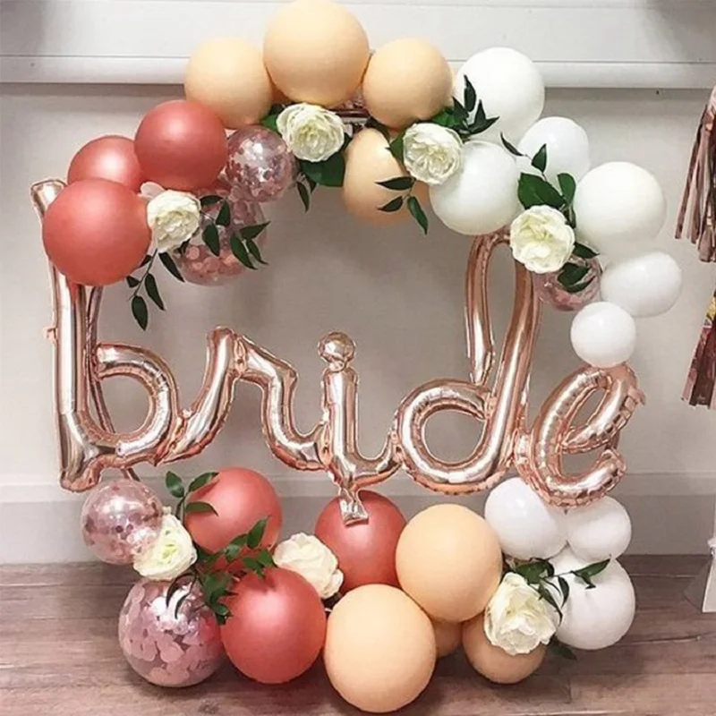 Rose Gold Bride To Be Letter Foil Balloon Mr Mrs Wedding Decoration Bridal Shower Hen Party Favors Bachelorette Party Supplies